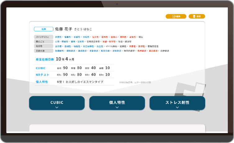 FitFinderの画面を映したタブレット
